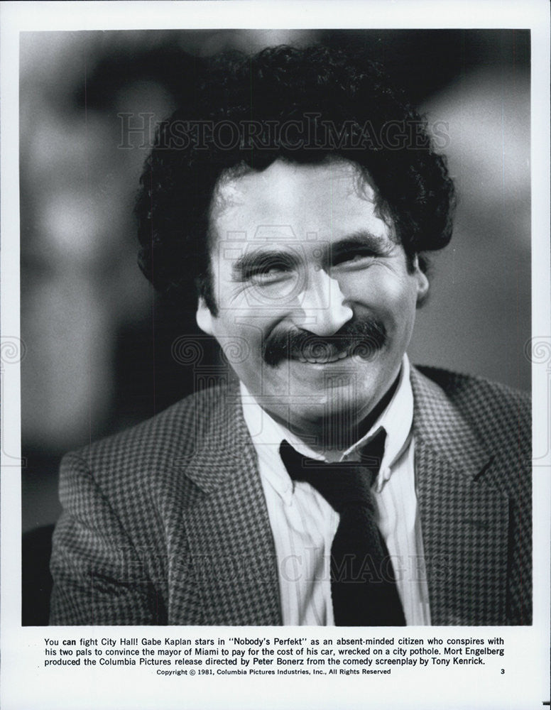 1981 Press Photo Gabe  Kaplan stars in &quot;Nobody&#39;s Perfekt.&quot; - Historic Images