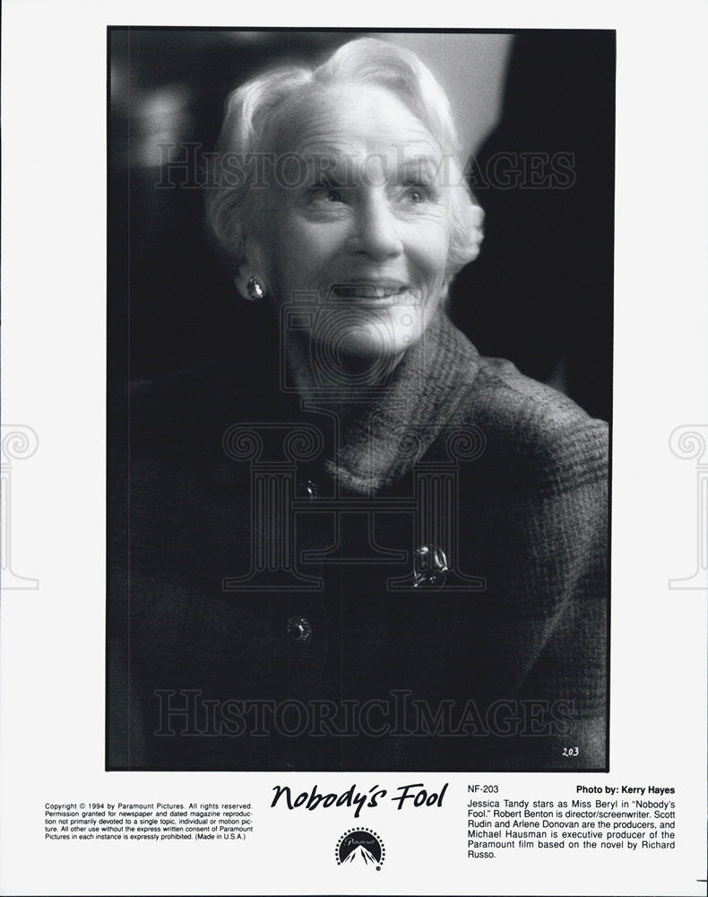 1994 Press Photo Actress Jessica Tandy stars as Miss Beryl in &quot;Nobody&#39;s Fool&quot; - Historic Images