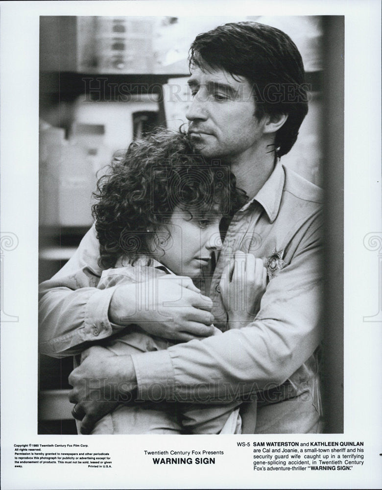 1985 Press Photo Actor Sam Waterston and Actress Kathleen Quinlan. - Historic Images