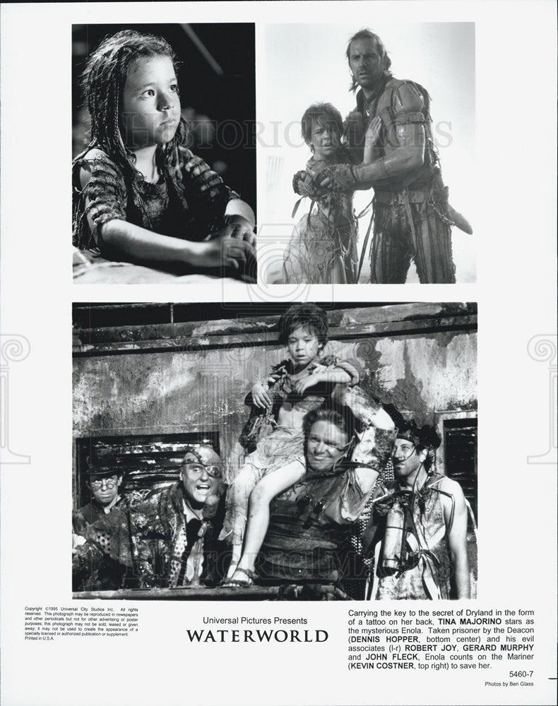 1995 Press Photo Tina Majorino stars as Enola in "Waterworld." - Historic Images