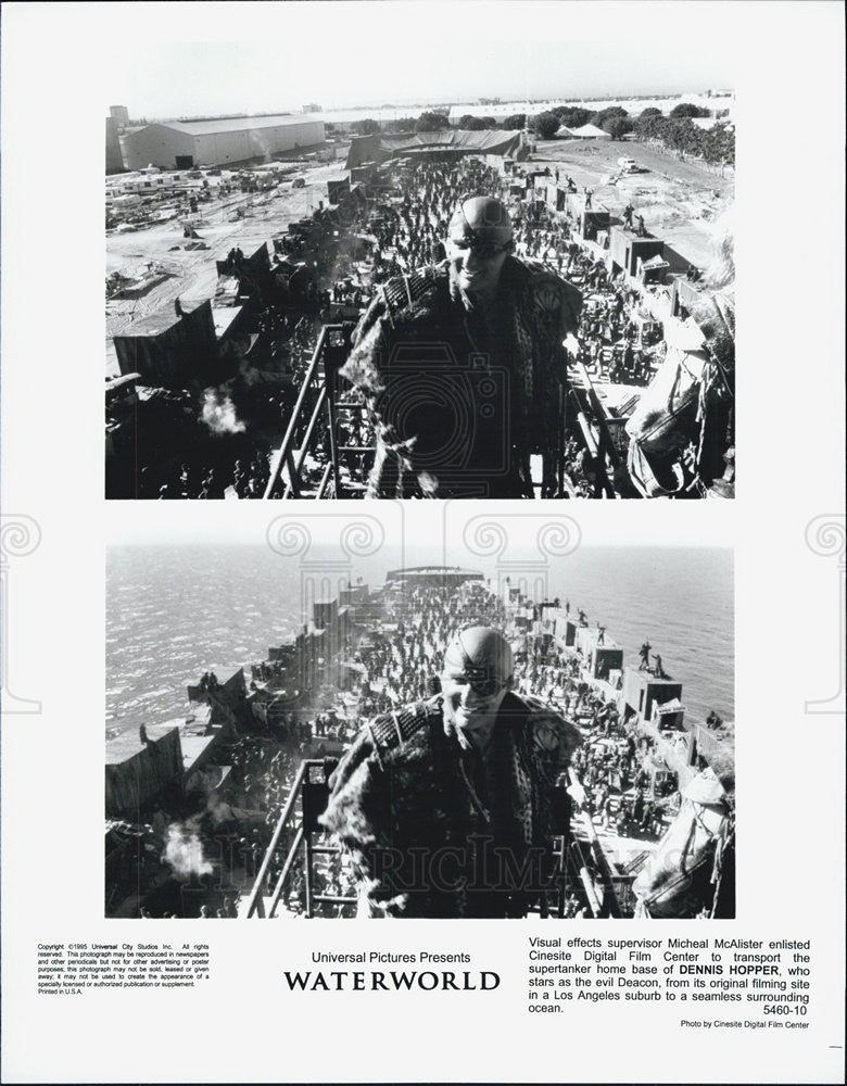 1995 Press Photo Dennis Hopper stars a evil Deacon in &quot;Waterworld.&quot; - Historic Images