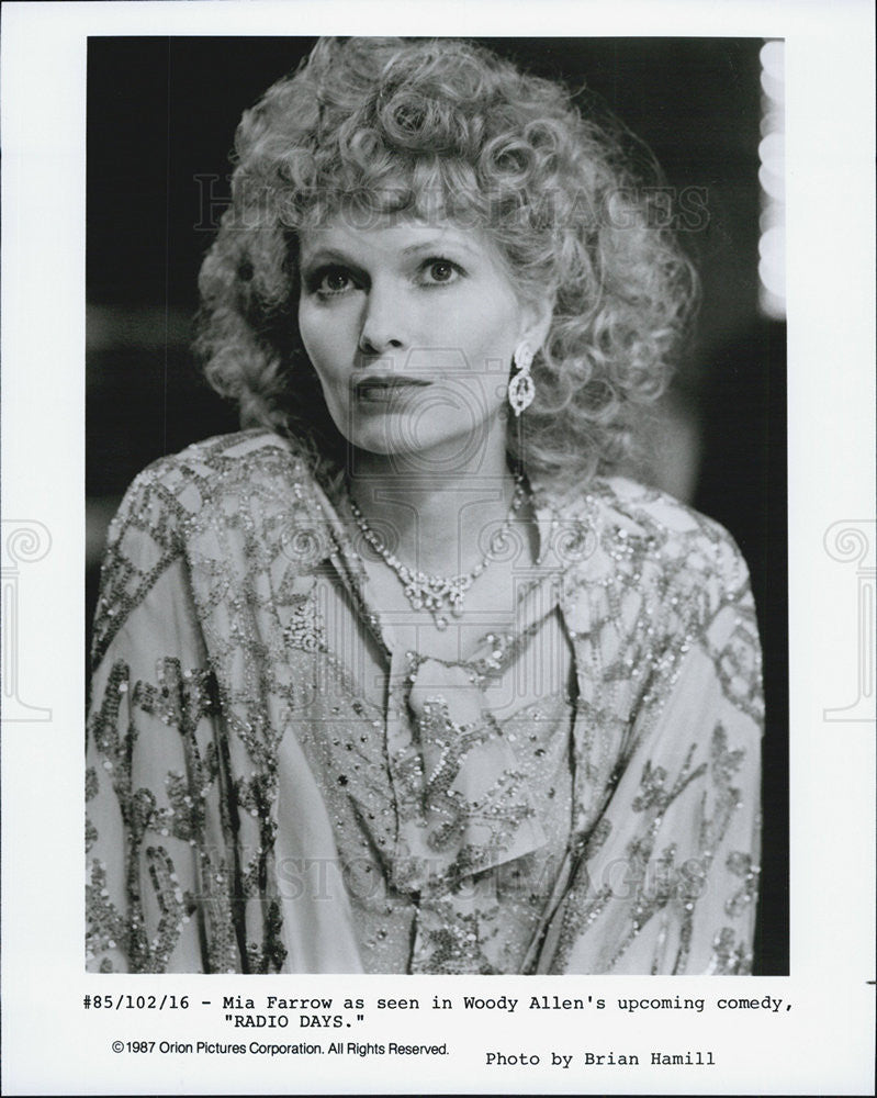 1987 Press Photo Mia Farrow stars in Woody Allen&#39;s comedy &quot;Radio Days.&quot; - Historic Images