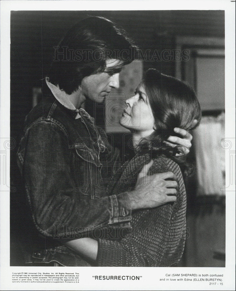 1980 Press Photo Sam Shepard, Ellen Burstyn in "Resurrection" - Historic Images