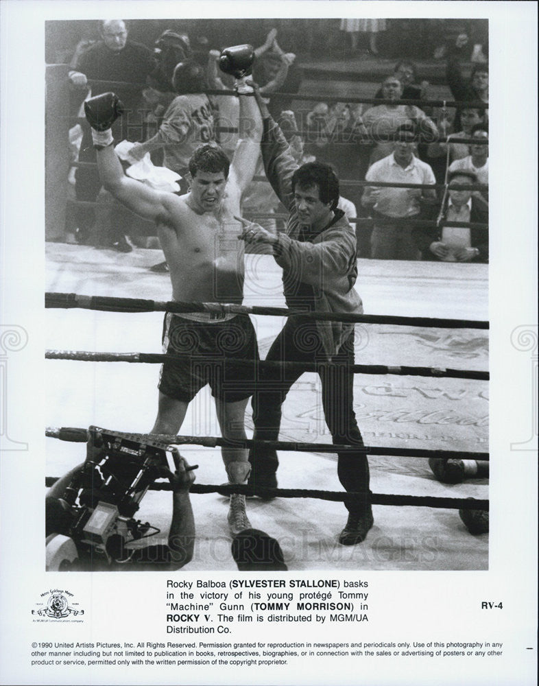 1990 Press Photo Sylvester Stallone in &quot;Rocky V&quot; - Historic Images