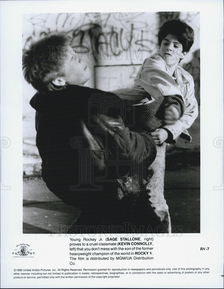 1990 Press Photo Sage Stallone in "Rocky V" - Historic Images