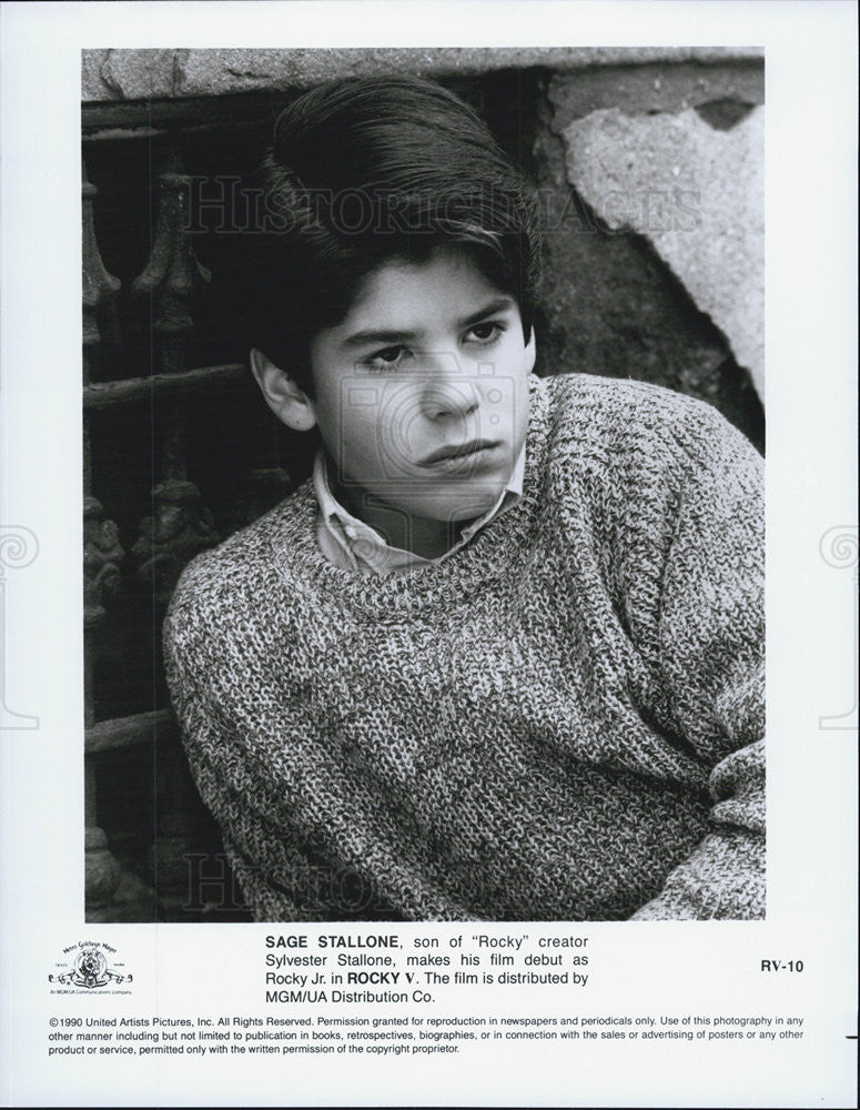 1990 Press Photo Sage Stallone in &quot;Rocky V&quot; - Historic Images