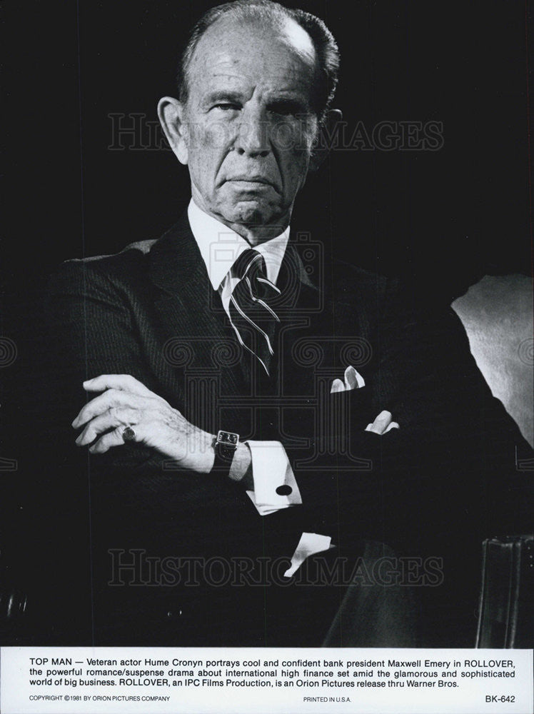 1981 Press Photo Hume Cronyn in &quot;Rollover&quot; - Historic Images