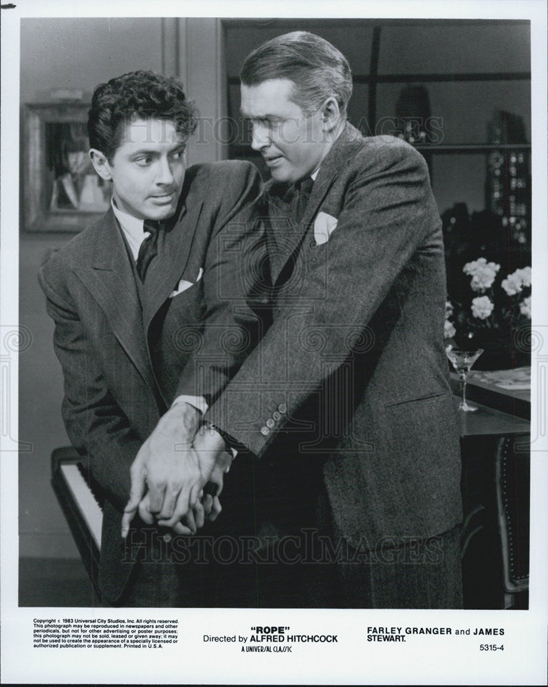 1948 Press Photo Farley Granger & James Stewart in "Rope" - Historic Images
