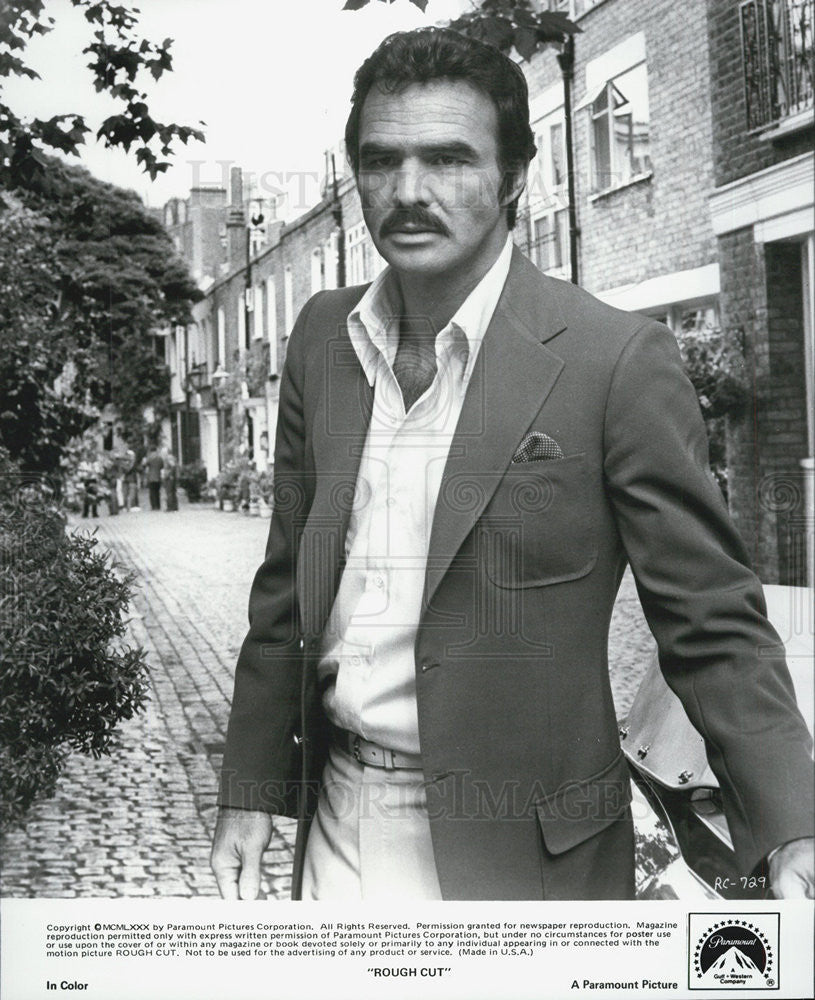 1980 Press Photo Burt Reynolds in &quot;Rough Cut&quot; - Historic Images