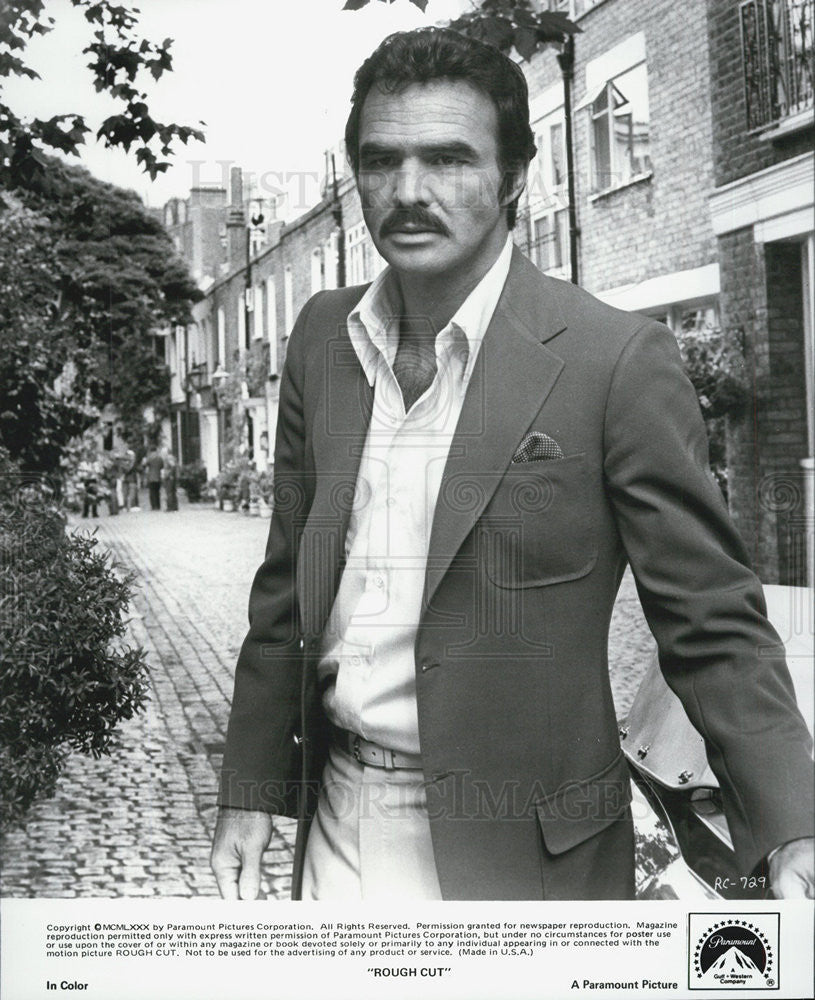 1980 Press Photo Burt Reynolds in "Rough Cut" - Historic Images