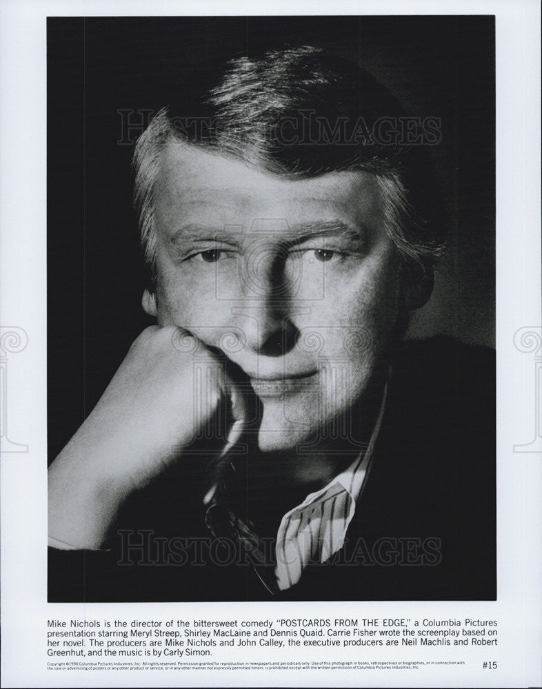 1990 Press Photo Mike Nichols, Director of &quot;Postcards From the Edge&quot; - Historic Images