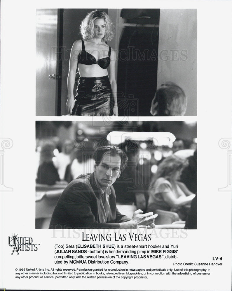 1995 Press Photo Elisabeth Shue Julian Sands LEAVING LAS VEGAS - Historic Images