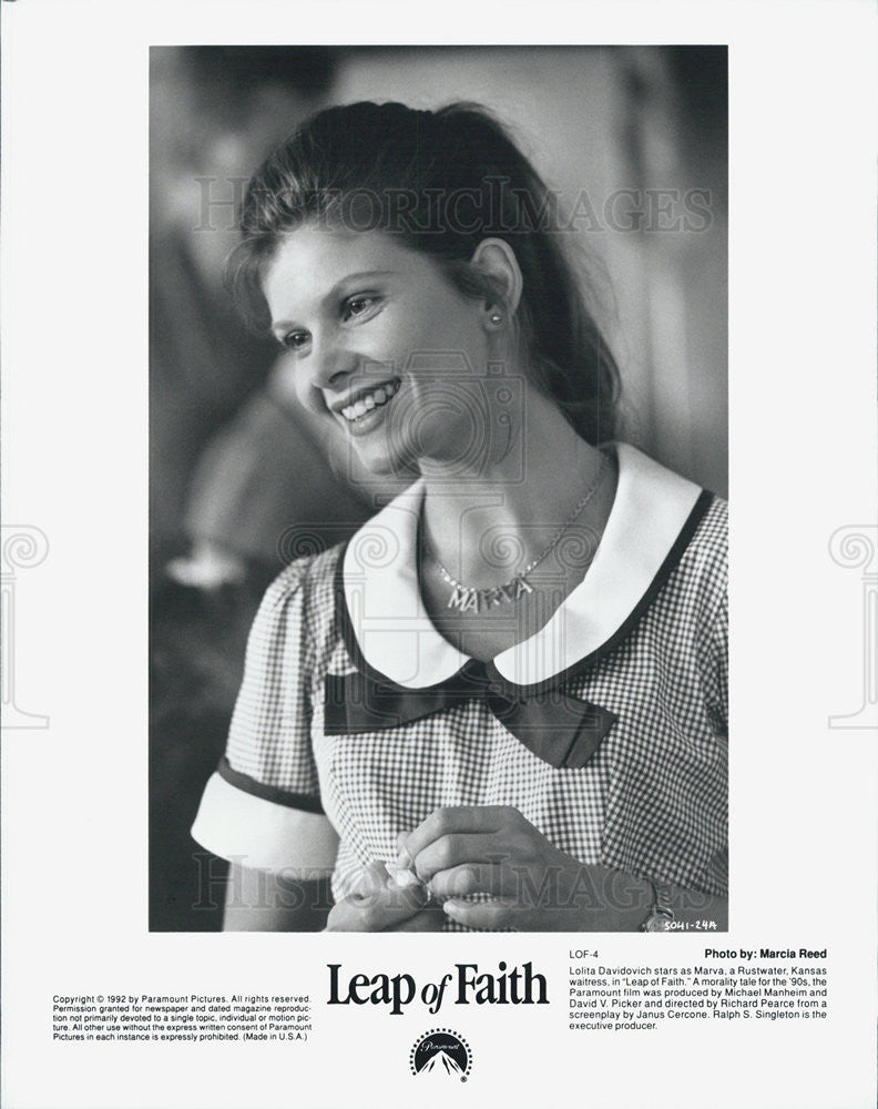 1992 Press Photo Lolita Davidovich in "Leap of Faith" - Historic Images