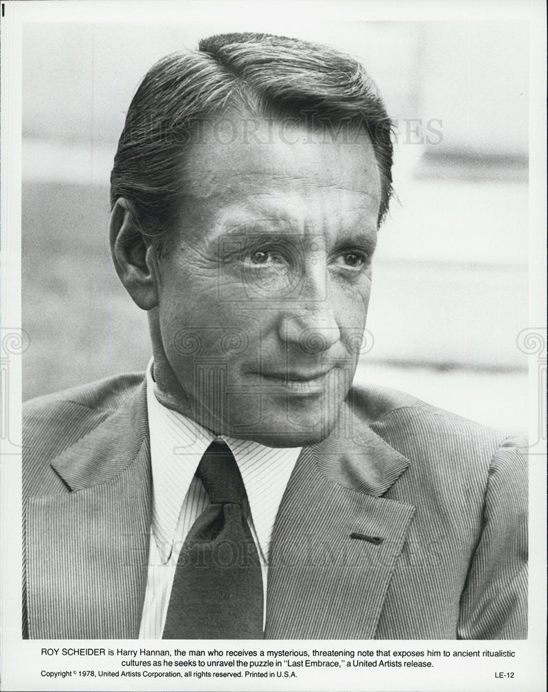 1978 Press Photo of Actor Roy Scheider stars as Harry Hannan in "Last Embrace" - Historic Images