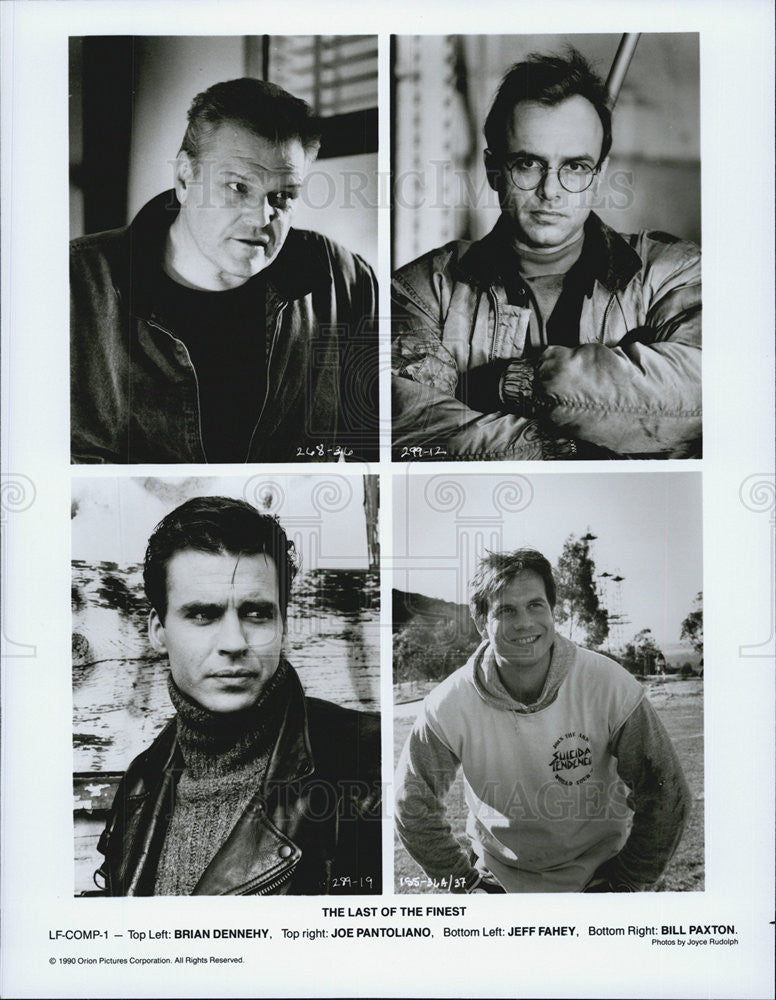 1990 Press Photo Actors Brian Dennehy, Joe Pantoliano, Jeff Fahey, Bill Paxton - Historic Images