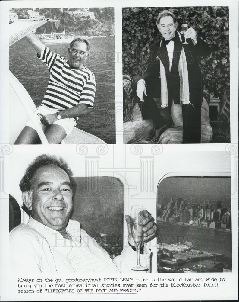 Press Photo of Robin Leach,producer and host travels the world. - Historic Images