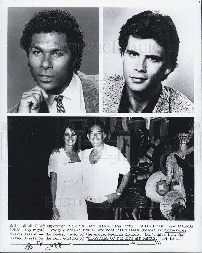 Press Photo Actors Philip Michael Thomas, Lorenzo Lamas, Jennifer O&#39;Neill - Historic Images