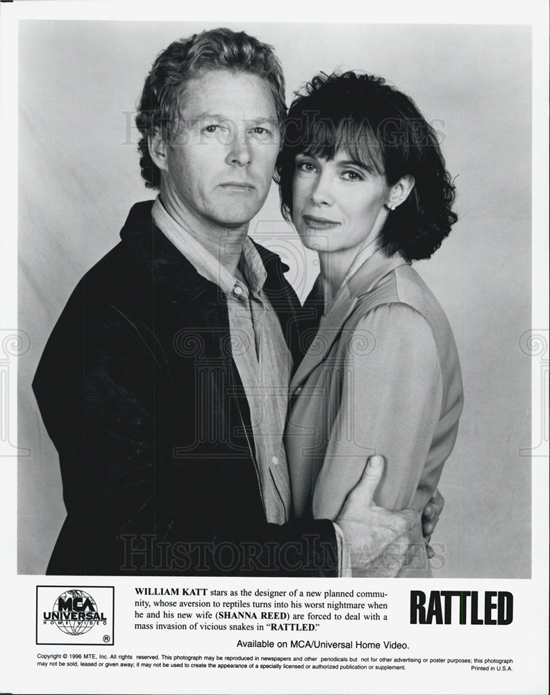 1996 Press Photo Actors William Katt And Shanna Reed Starring In "Rattled" - Historic Images