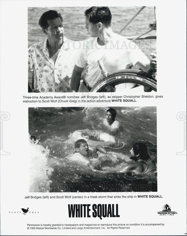 1995 Press Photo Jeff Bridges Scott Wolf WHITE SQUALL - Historic Images