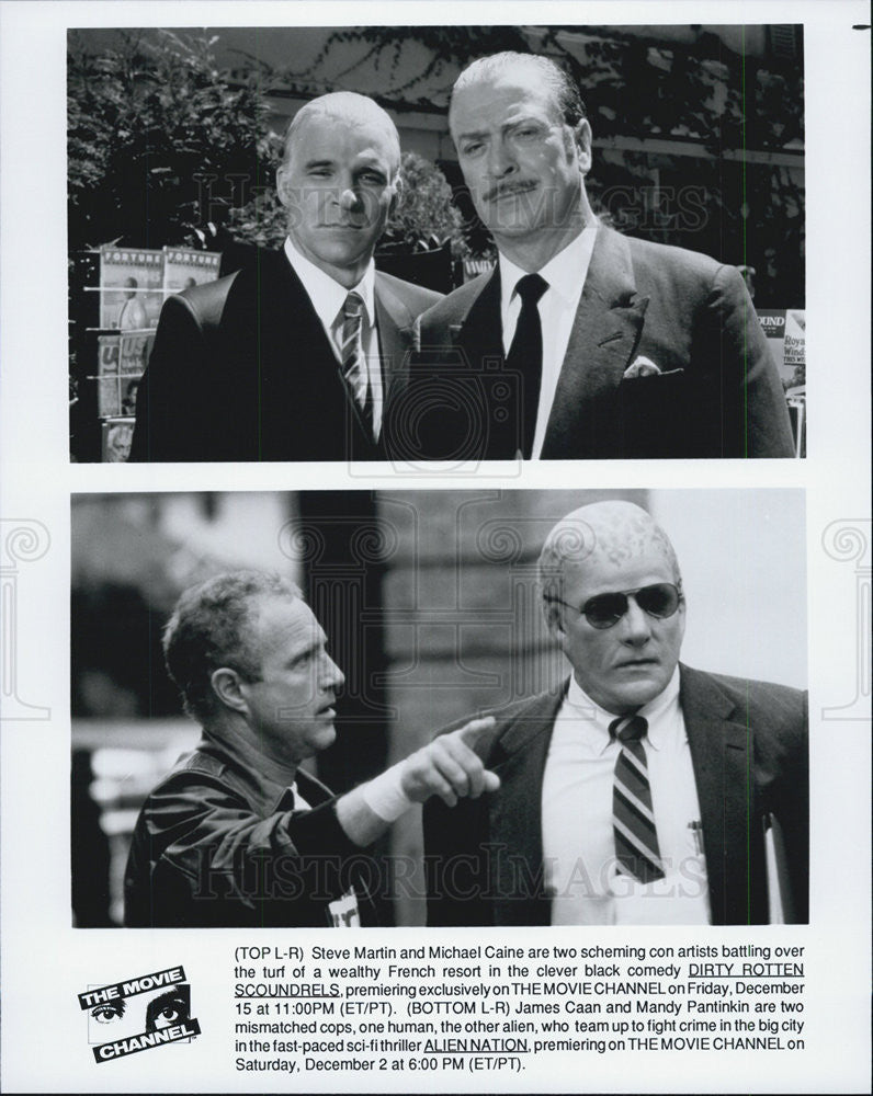 1988 Press Photo &quot;Dirty Rotten Scoundrels&quot; Steve Martin &amp; Michael Caine - Historic Images