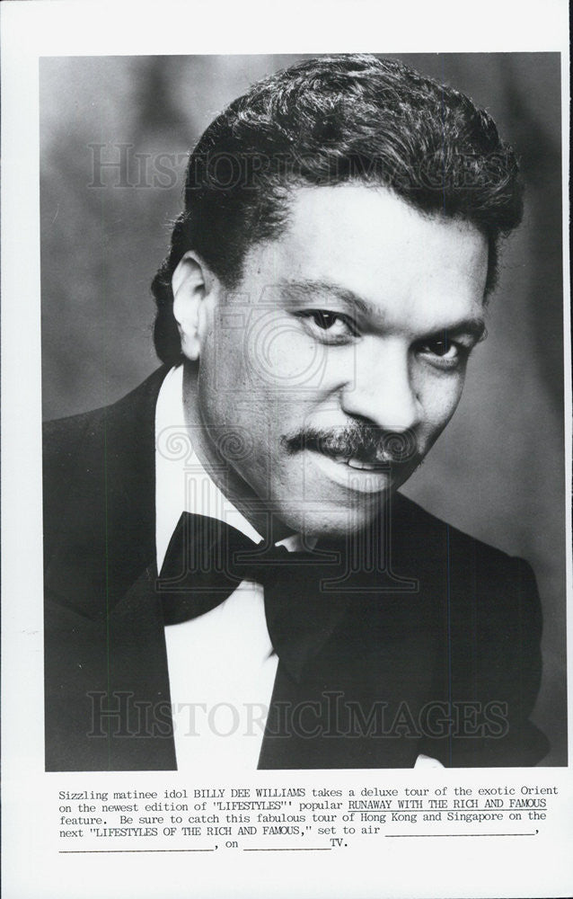 Press Photo Billy Dee Williams LIFESYTLES OF THE RICH AND FAMOUS - Historic Images