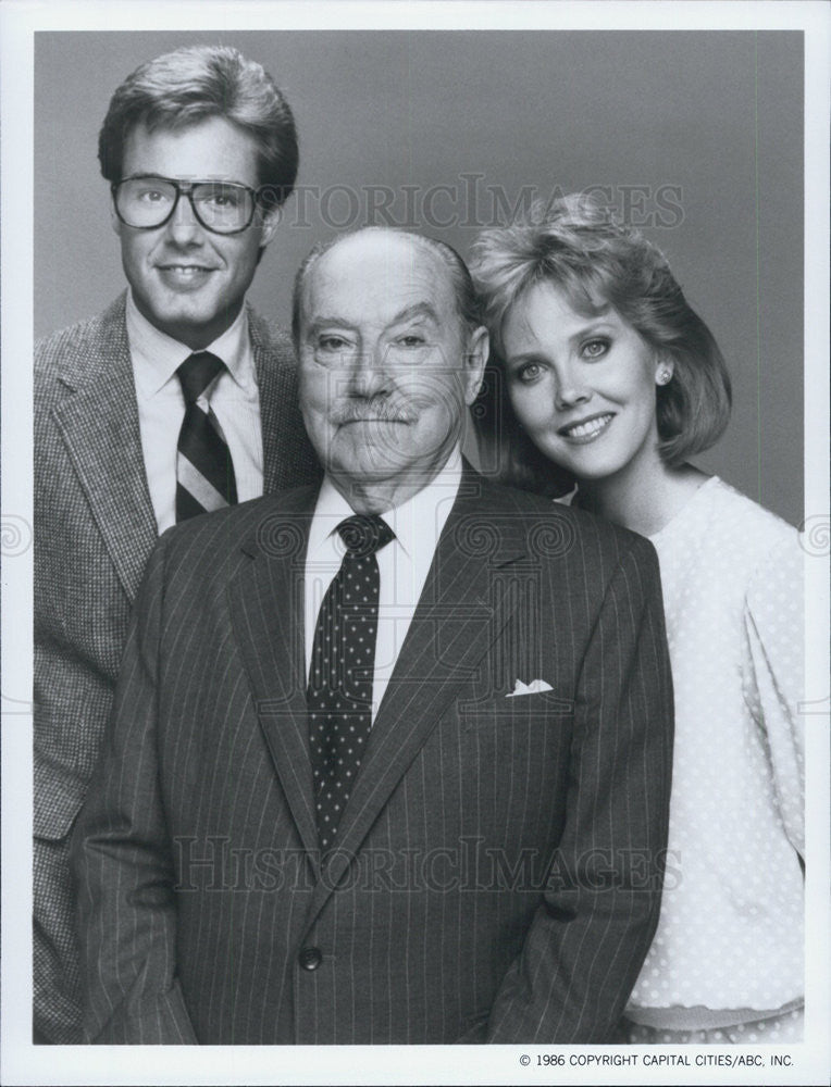 1986 Press Photo Larry Anderson,Ann Dusenberry,Gale Gordon &quot;Life With Lucy&quot; - Historic Images