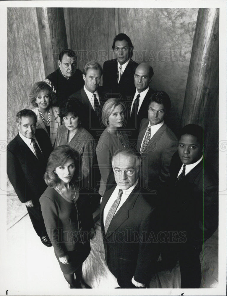 1990 Press Photo L.A. Law Blair Underwood Richard Dysart Michele Greene Harry - Historic Images