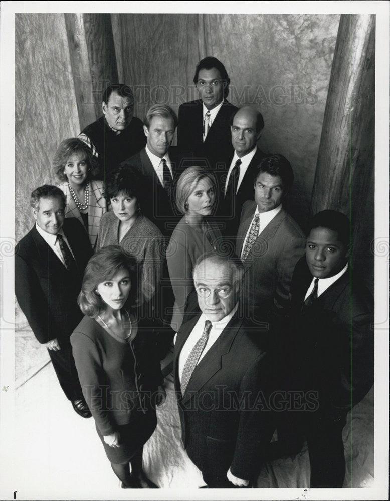 1990 Press Photo L.A. Law Blair Underwood Richard Dysart Michele Greene Harry - Historic Images