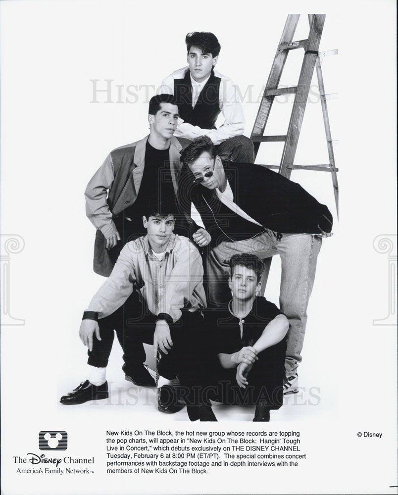 Press Photo New Kids On The Block Boy band Musicians Singers Disney Performance - Historic Images