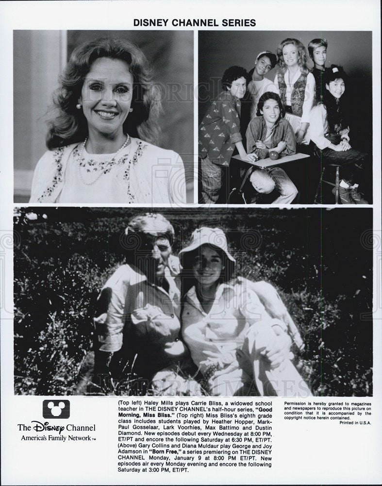1987 Press Photo &quot;Good Morning Miss Bliss&quot; Haley Mills &amp; &quot;Born free&quot; - Historic Images