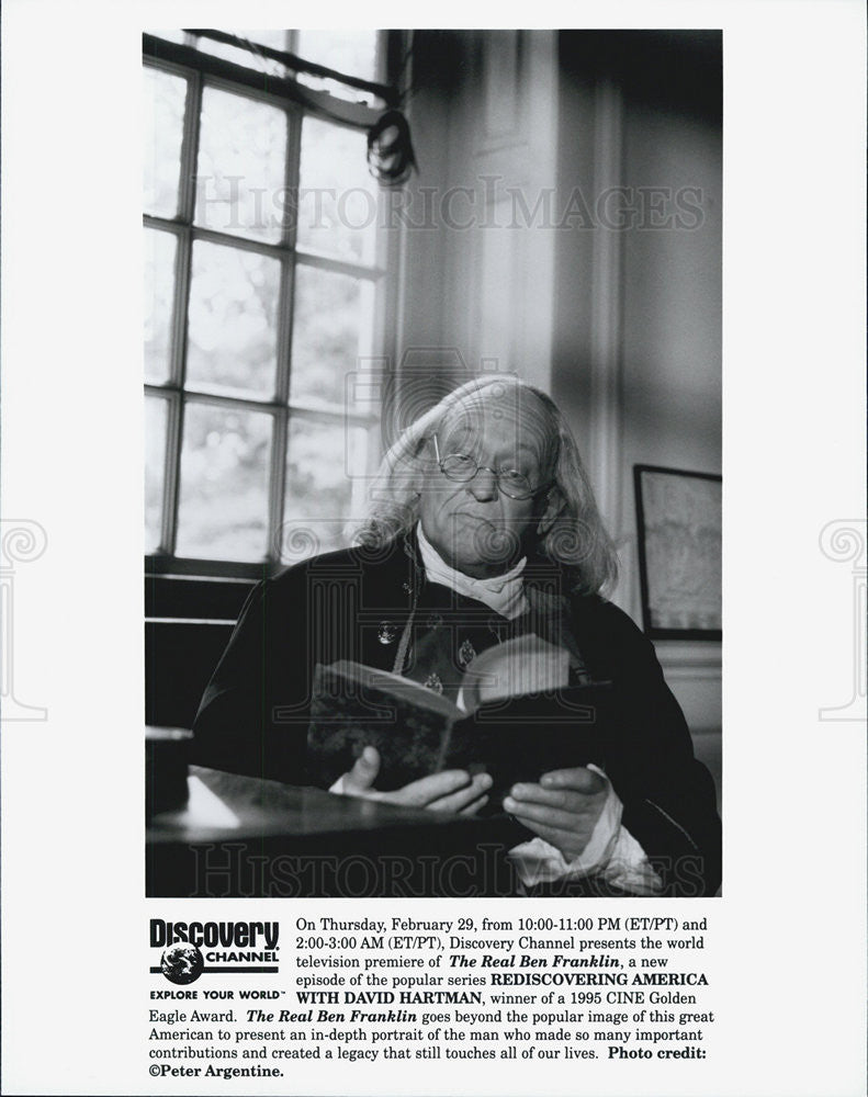 1989 Press Photo David Hartman in "The Real Ben Franklin" - Historic Images