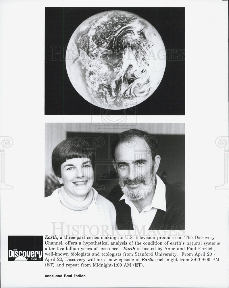 Press Photo Earth The Discovery Channel Anne Paul Ehrlich - Historic Images