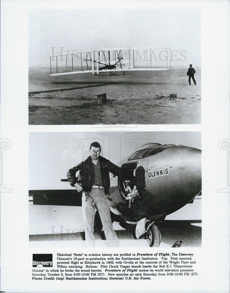 1996 Press Photo Pilot Chuck Yeager & planes - Historic Images