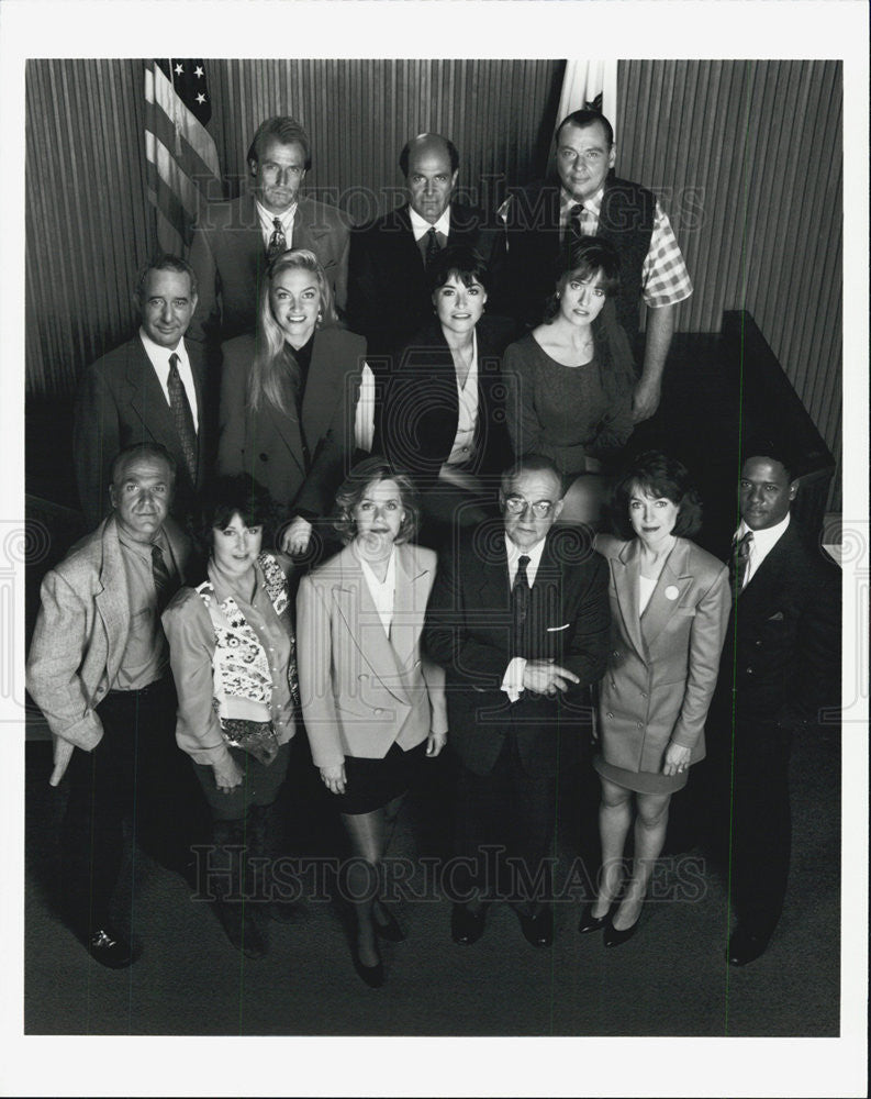 1992 Press Photo L.A. Law John Spencer Susan Ruttan Susan Dey Richard Dysart - Historic Images