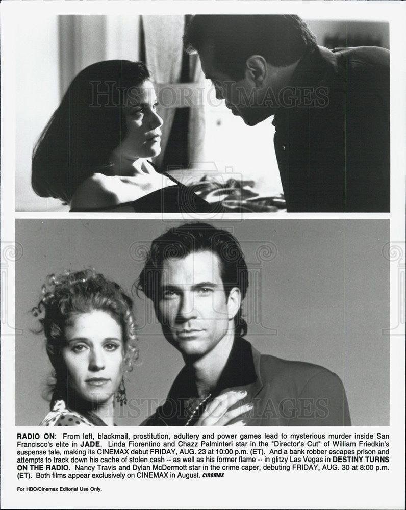 1995 Press Photo Linda Fiorentino &amp; Chazz Palmenteri in &quot;Jade&quot; - Historic Images