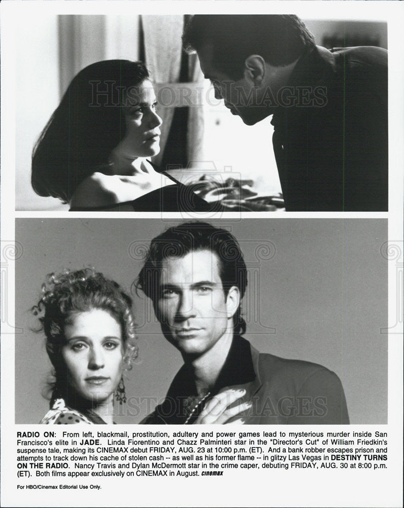 1995 Press Photo Linda Fiorentino & Chazz Palmenteri in "Jade" - Historic Images