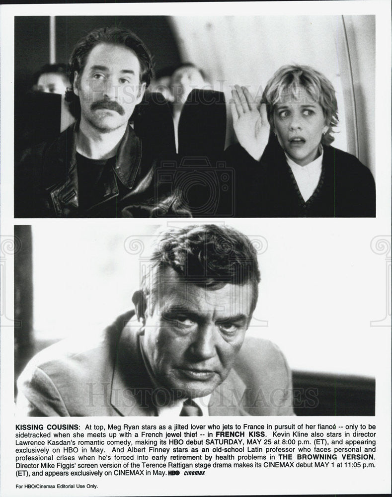 1995 Press Photo Meg Ryan & Kevin Kline in "French Kiss" - Historic Images