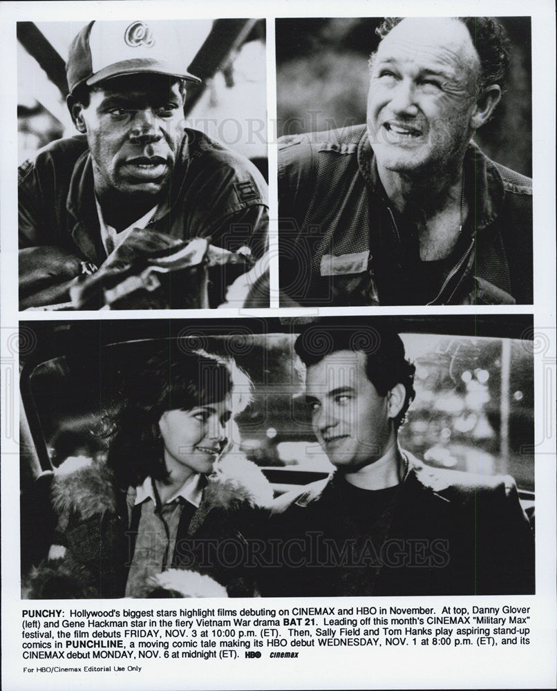 Press Photo Danny Glover Gene Hackman Bat 21 Punchline Sally Field Tom Hanks - Historic Images