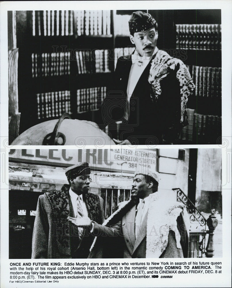 1988 Press Photo Eddie Murphy &amp; Arsenio Hall in &quot;Coming to America&quot; - Historic Images