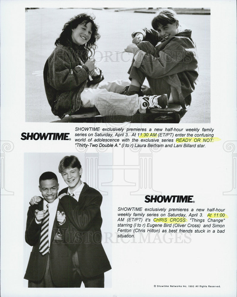 1993 Press Photo Showtime ready or Not thirty Two Double A Laura Berttram Lani - Historic Images
