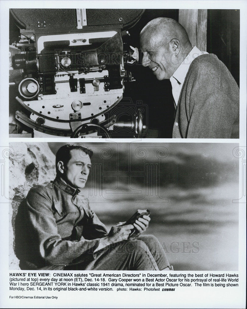 1941 Press Photo Film Sergeant York Howard Hanks Director Gary Cooper Oscar - Historic Images