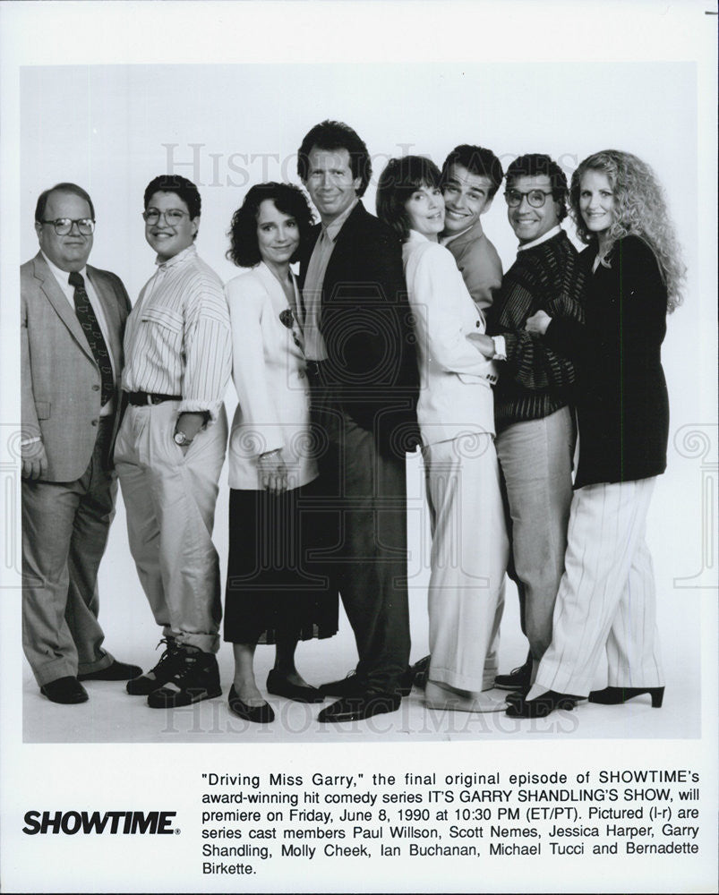 1990 Press Photo Cast of &quot;Driving Miss Garry&quot; - Historic Images