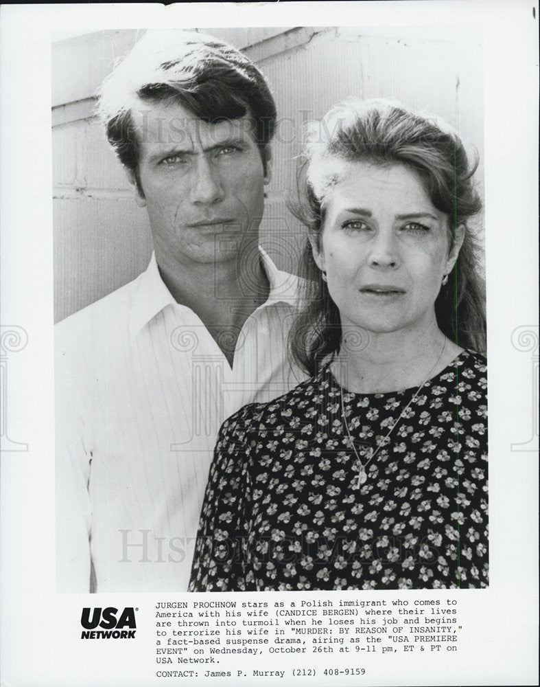 1985 Press Photo Candice Bergen &amp; Jurgen Prochow in &quot;Murder: Reason of Insanity&quot; - Historic Images