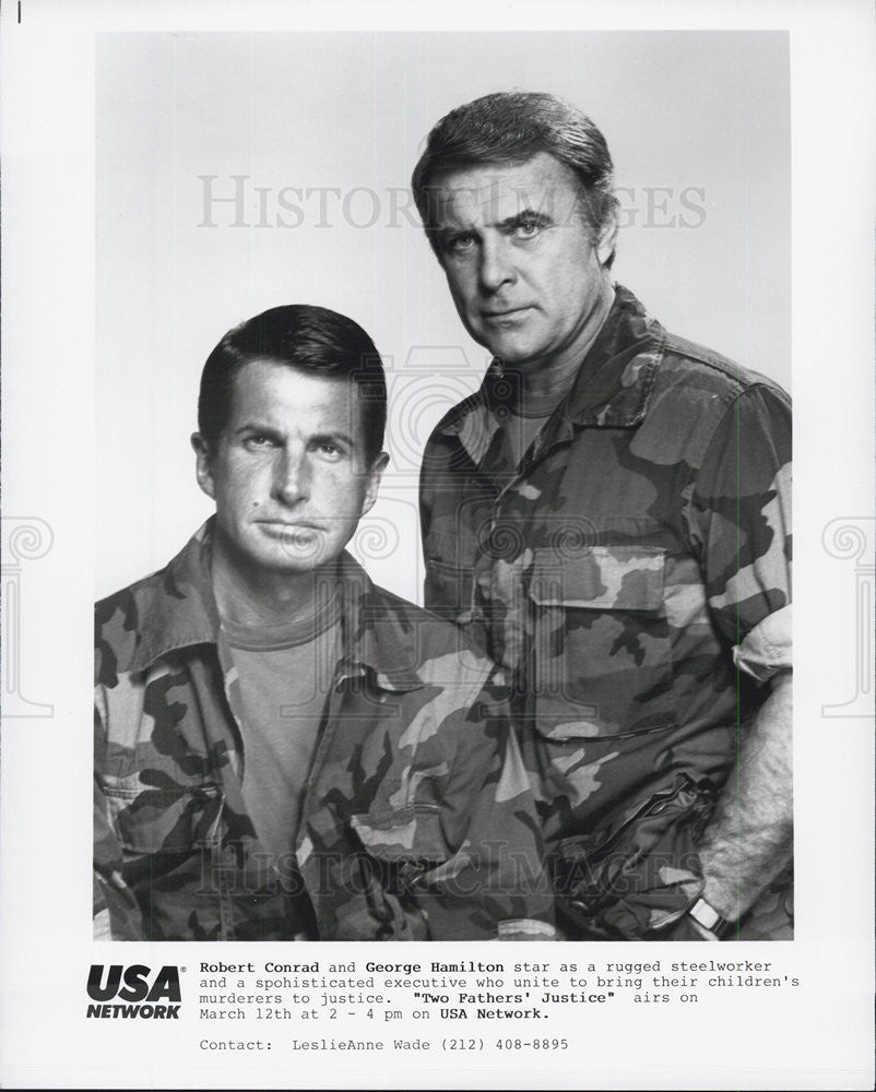 Press Photo George Hamilton, Robert Conrad, Two Fathers - Historic Images