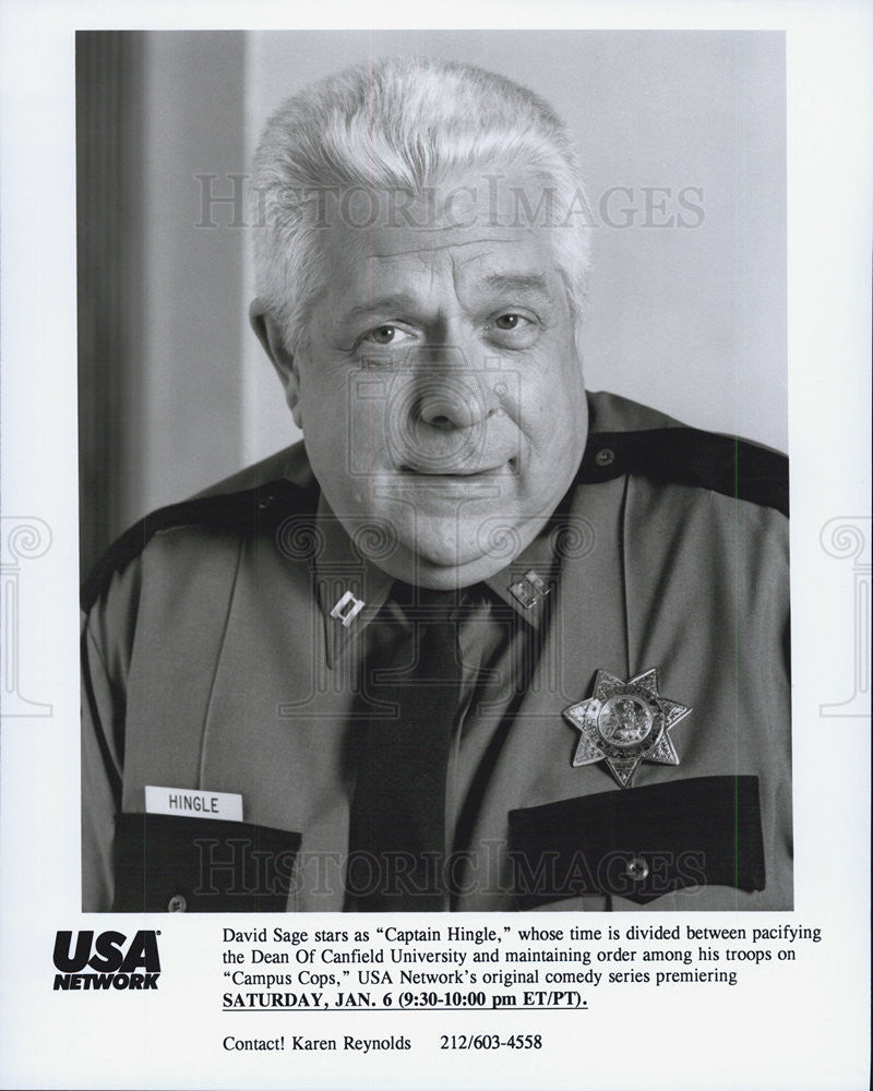 1995 Press Photo Davis Sage on &quot;Campus Cops&quot; - Historic Images