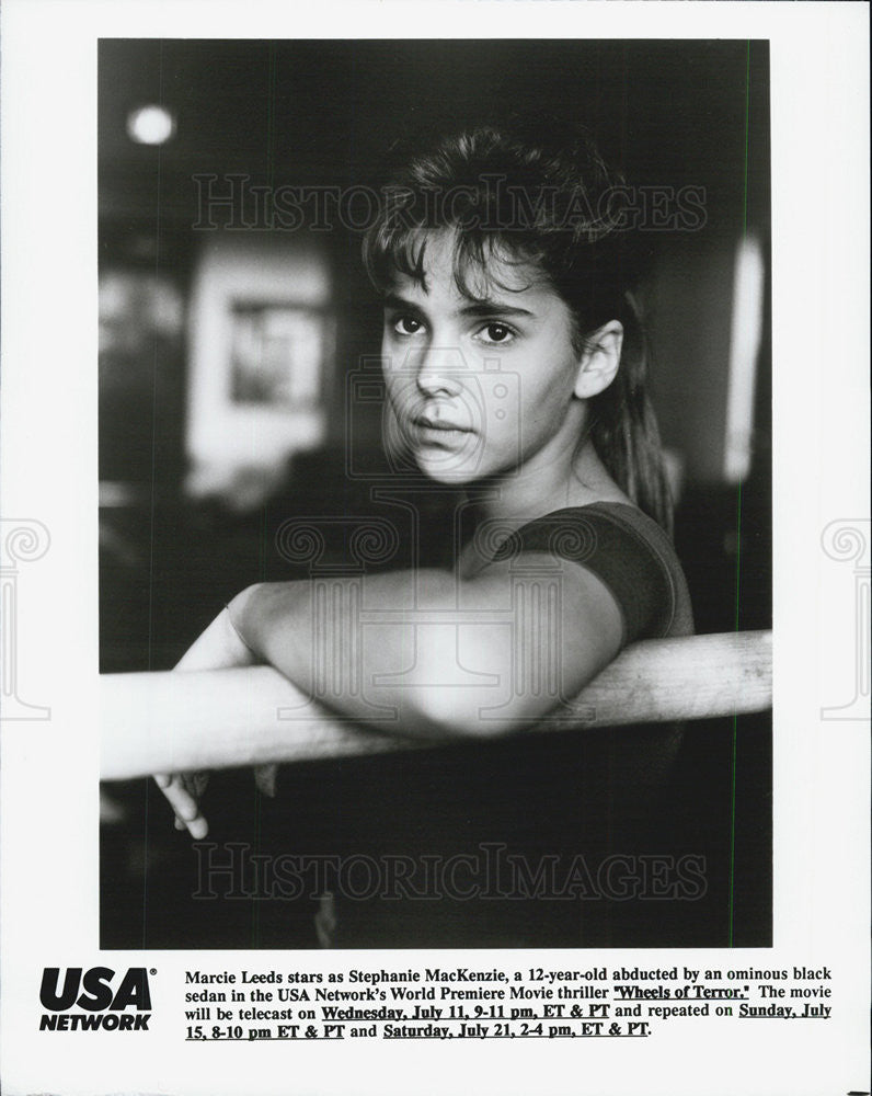 1990 Press Photo Marcie Leeds starring in &quot;Wheels of Terror&quot; - Historic Images