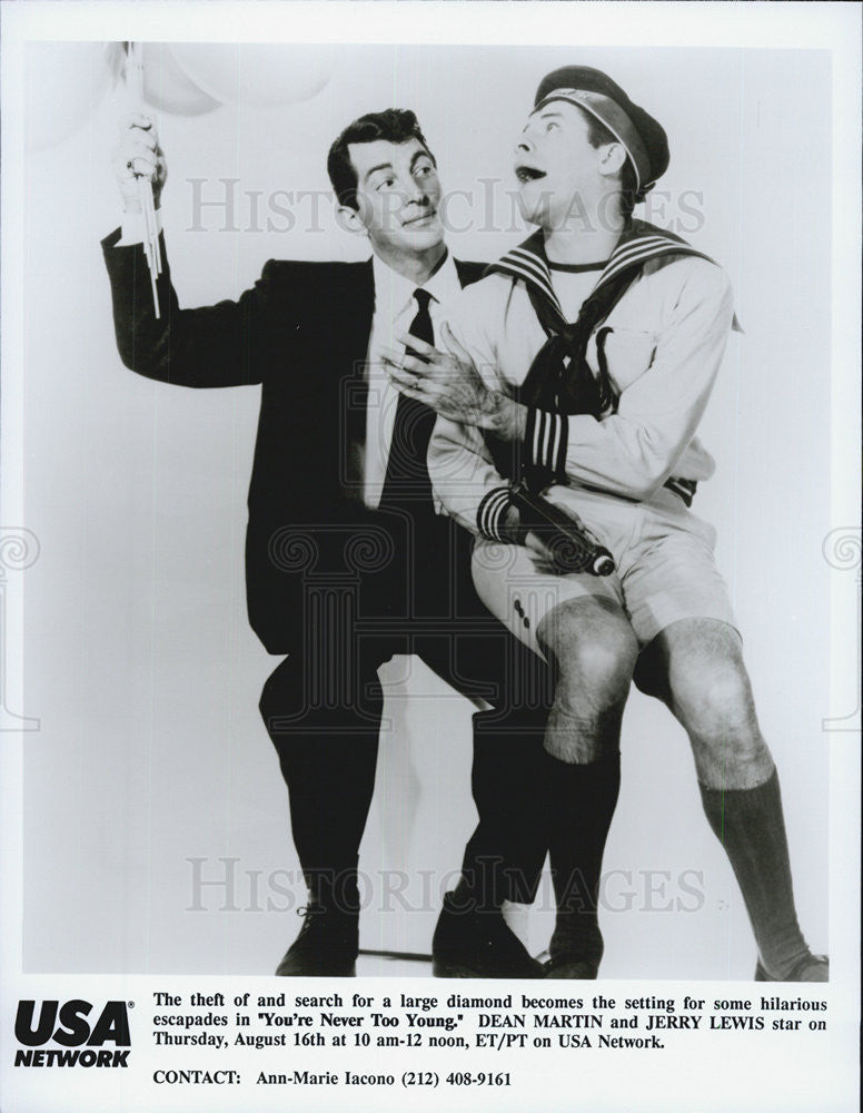 1955 Press Photo Dean Martin and Jerry Lewis in &quot;You&#39;re Never Too Young&quot; - Historic Images