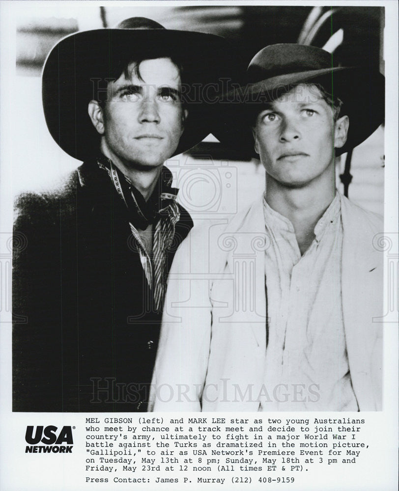 1981 Press Photo Mel Gibson & mark lee in "Gallipoli" - Historic Images