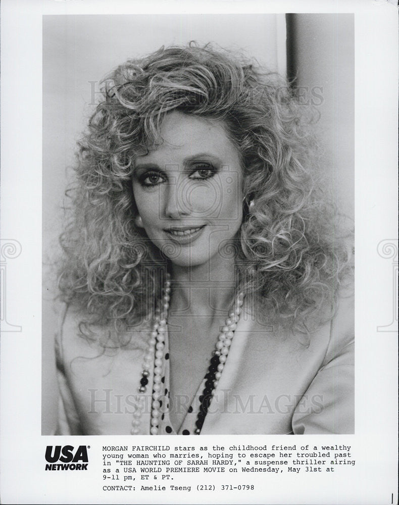 1989 Press Photo Morgan Fairchild in "The Haunting of Sarah Hardy" - Historic Images