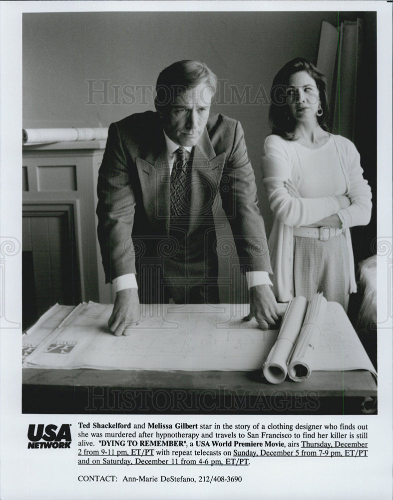 1993 Press Photo Ted Shackleford,Melissa Gilbert &quot;Dying To Remember&quot; - Historic Images